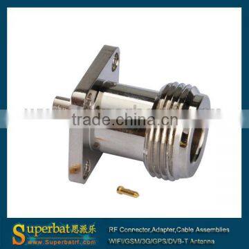 n type female connector 4 hole Flange mount