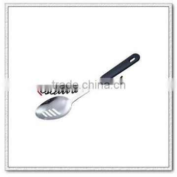 U073 Stainless Steel Slotted Basting Spoon With Plastic Handle