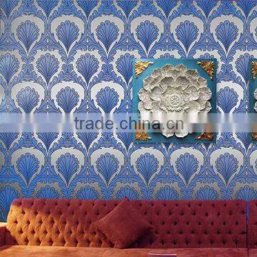 Peacock Feather Pattern Vinyl Wallpaper Entertainment 3d Fashion Wallpaper photo-5
