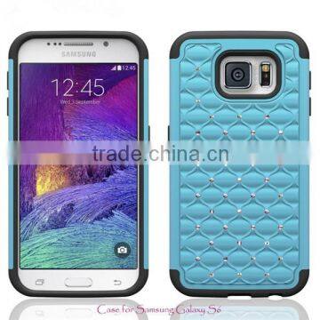 High quality Full Star Bling Diamond Hybrid Defender case for samsung s6 edge