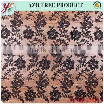 Black fashion fabric organza chemical lace fabric embroidery for derss