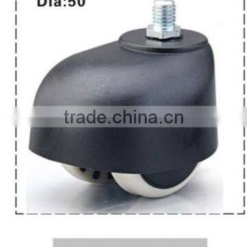 Hot selling products  china wheel castor wheel with screw pin white pu 50mm in funiture caster