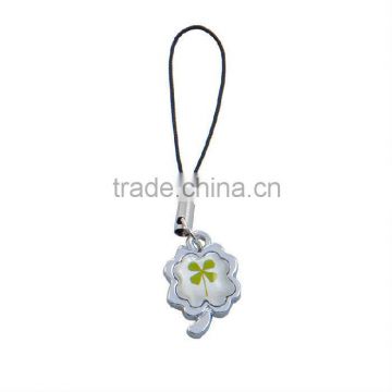 Real Lucky Four Leaf Clover Cell Phone Charms