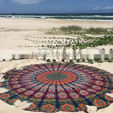 72" Indian Tapestry Round Wholesaler Mandala Tapestry Boho Mandala Roundie Roundie Towel Table Cloth Beach Throw Roundie Mandala