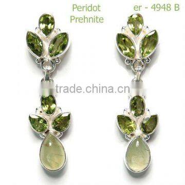 .925 sterling silver natural gemstone earrings peridot jewelry