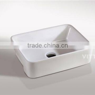 no Faucet Holesemi Recessed Vanity Basin