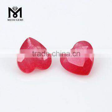 Wholesale Good Quality 6x6MM Heart Cut Natural Red Jade Gemstone