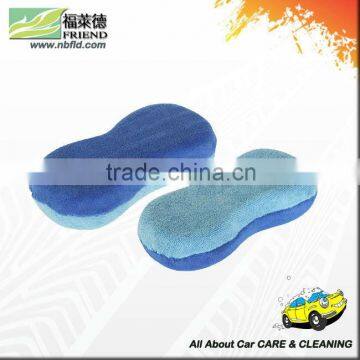 Microfiber Car Wash Sponge with Terry and Coral Fabric