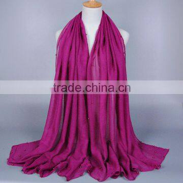 180*90cm viscose Pearl scarf fashion shawl cheap scarves Muslim Hijab brand quality shawls