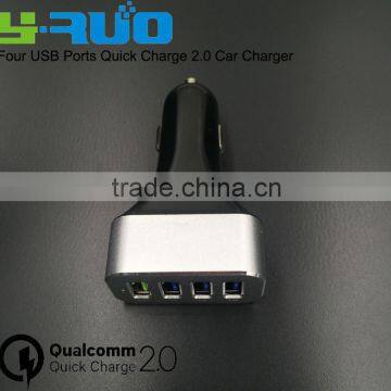 Alibaba china supplier [Qualcomm Certified] Quick Charge QC 2.0 Four USB Ports Car Charger for Smartphone