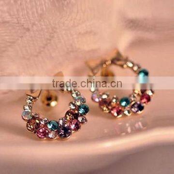 New Fashion 1pair Women Lady Elegant Crystal Rhinestone Ear Earrings