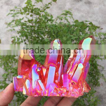Large Red Flame Quartz Crystal Electroplating Crystal Cluster Rainbows photo-3