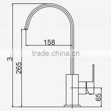 Solid Brass Taps Single Handle Kitchen Sink Faucet
