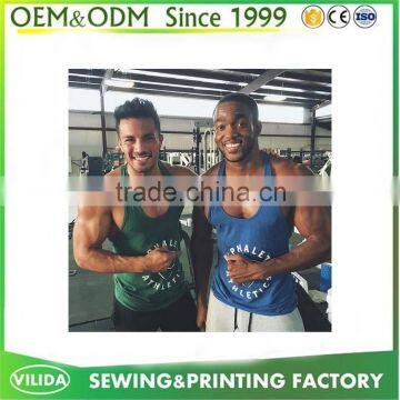 Gym Singlet Mens Vest Stringer Bodybuilding and Fitness Men' Sports Tank Top OEM photo-6