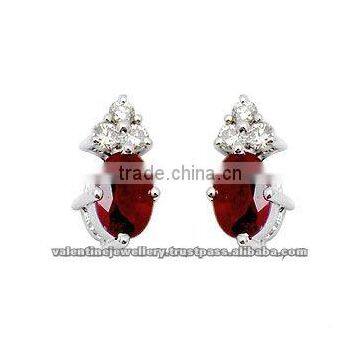 ruby and diamonds in white gold from india cute earrings