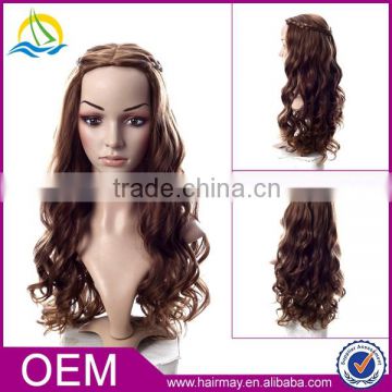 Long braided synthetic kinky curly u part hair side party wig 2015