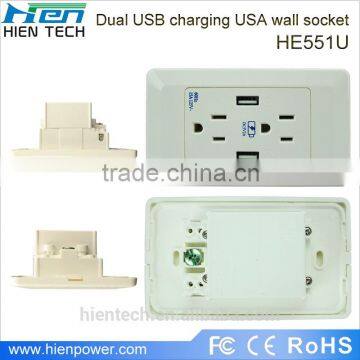 ETL Approved USn Standard Usb Socket With Double ac Socket and 2 Usb Output Port for America Plugs Charging for Cell Phone... photo-4