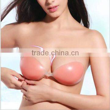 Hot Nude Push Up Clear Silicone Strapless Invisible Low Back Bra Wholesale , Stick On Silicone Bra For Women