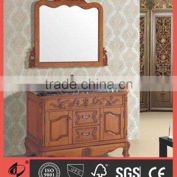 Fashionable Solid Wood Single Sink Marble Top Classic Bathroom Cabinet S8827