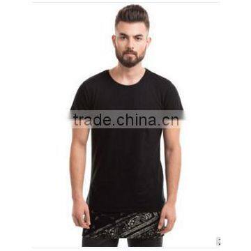 Long T shirt Short Sleeves Round Neck With Insert