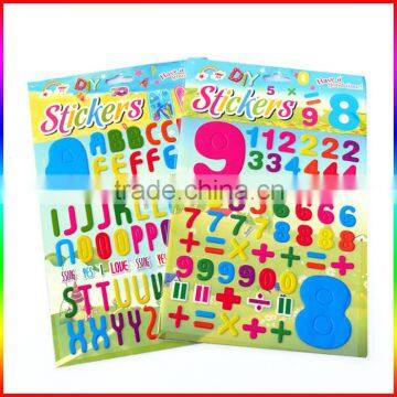 number and letter puffy stickers for kids learning