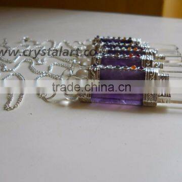 AMETHESE AGATE BONDED HEALING STICK PENDULUM photo-3