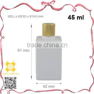 45ml for lady bright white screen printing glass bottle