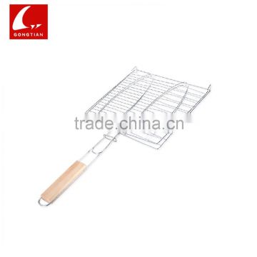 wooden handle stainless steel barbecue grill