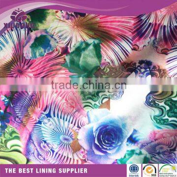 100% polyester printed satin fabric for clothes lining