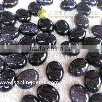 Lowest cost Natural semi precious Gemstone Blue sandstone oval cab