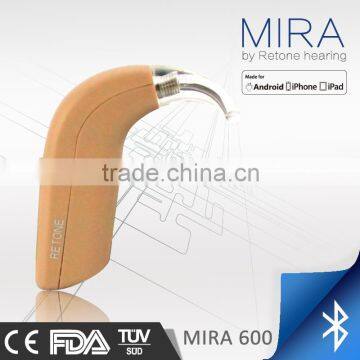 Programmable digital bluetooth hearing aids / thin tube or ear hook BTE