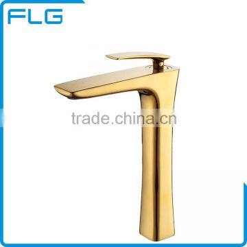 Deck Mounted Basin Polished Brass Bathroom Faucets