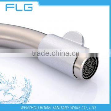 Commercial Style Lead Free Nickel Brushed UPC Pull Down And Rotating Spout Combined In One Kitchen Sink Faucet Mixer Tap FLG3763 photo-4