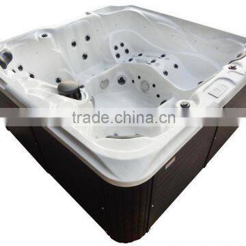 Freestanding Insulation center drain massage hot tub with led light
