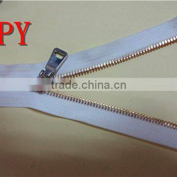 white tape metal zipper