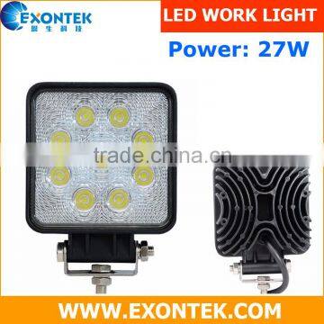 2016 Factory supply LED work light 27W IP67 spot flood LED working light 27W LED driving light for tractor 4WD UTV ATV