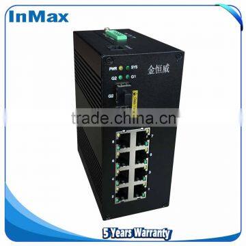 Highway 2x1000M FX(SFP Slot) to 8x10/100MBase TX Gigabit Ethernet optical fiber switch i610A