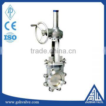 flange/wafer type bevel gear drive slurry knife gate valve