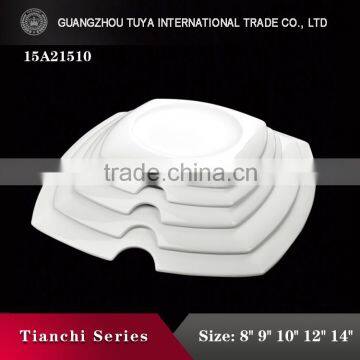 Square Design Special Style Pure White Ceramic Dinner Set photo-5
