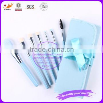 Light Blue 7pcs Popular Makeup Brush Travel Set