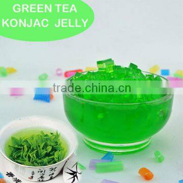 Green tea konjac jelly for bubble tea