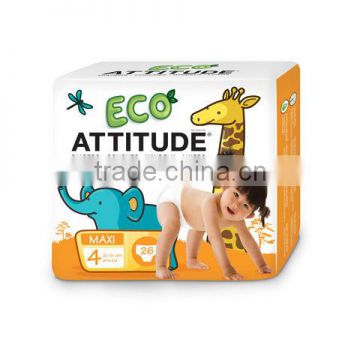 Attitude Eco-Friendly Diapers Size 4 (10-17kg) 26 wipes