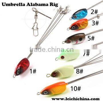 chinese hot sale artifical fishing lures 5 arms umbrella alabama rig