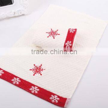 Cotton Embroidery Snowflake Bath Towel Set photo-4