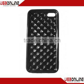 Drill stone glossy TPU soft rubber lining cases for iphone5c black