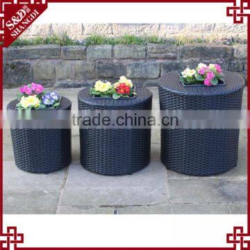 S&D China Products Large Size pe Ratatn Round Garden Decoration Black Wicker Garden Pots and Planters photo-3