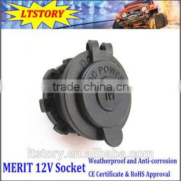 waterproof Black color car boat 12V Power Merit Socket