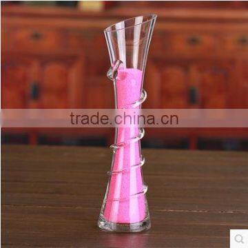 Different Types Tall Thin Slanted Clear Glass Flower Vase for Home Decoration photo-3