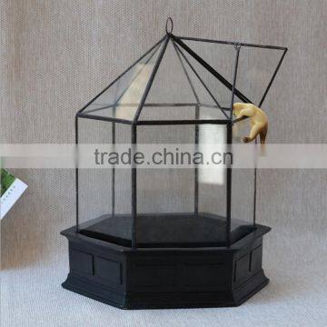 Micro Landscape Indoor Glass Greenhouse/ Clear Glass Indoor Plant Terrarium /Geometric Glass Terrarium photo-2