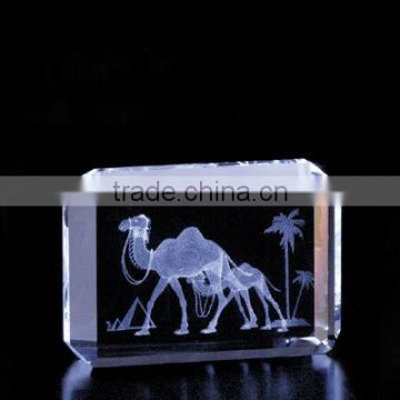 2016 vivid animal laser engraved crystal block